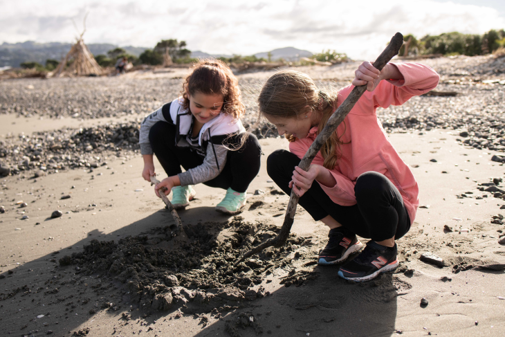 Children playing on the beach
