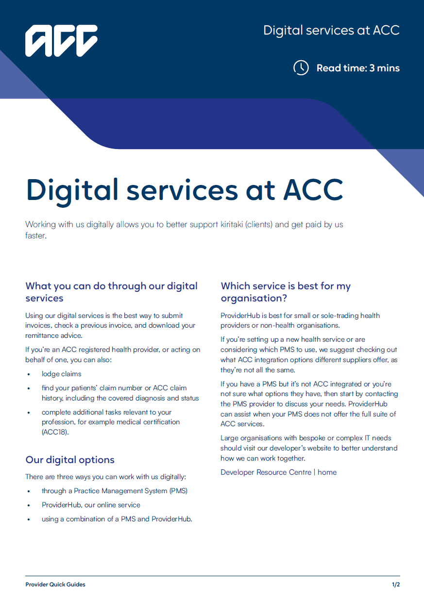 How to invoice provider quick guide page one information