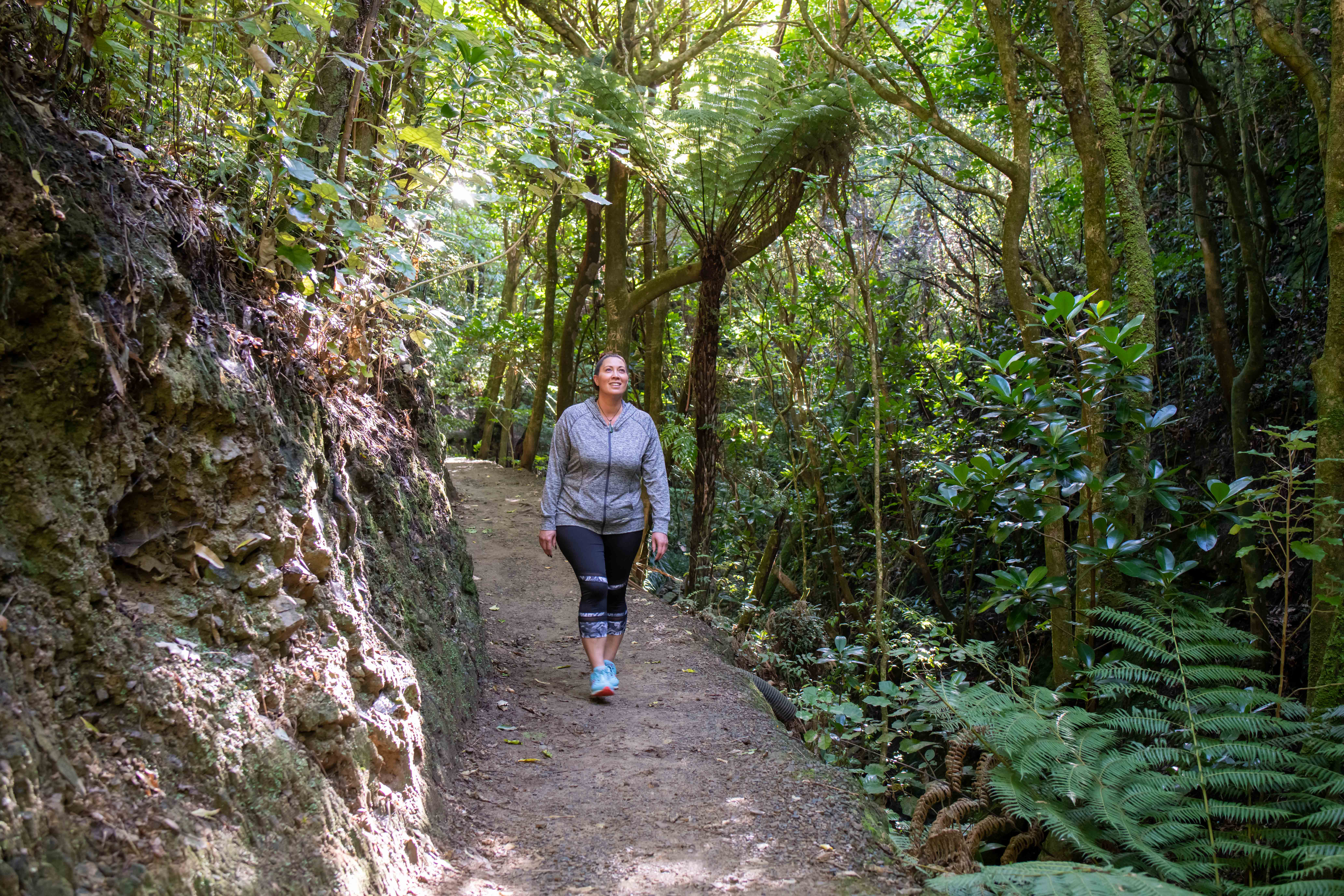 person walking in nature