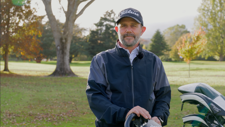 Jason Eade standing on a golf course. 