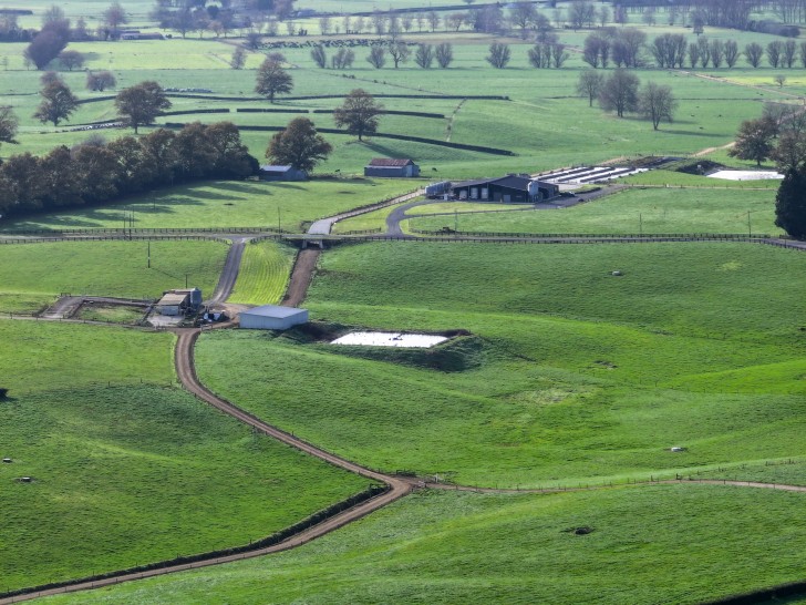 An aerial photo showing John Moorby's farm.
