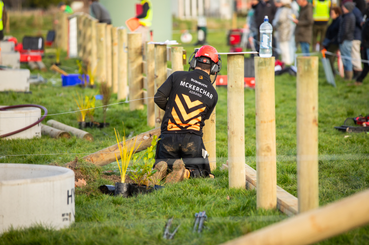 A farmer competing in the Young Farmer of the Year competition.